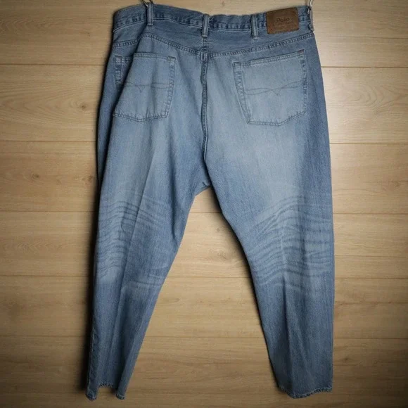 Polo Ralph Lauren Jeans Mens 44x30 Light Wash Varick Slim Straight Denim Pants - Picture 2 of 10